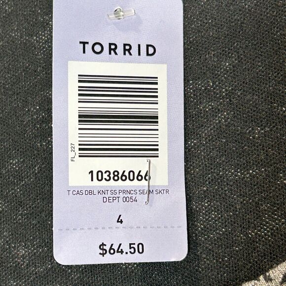 Torrid Double Knit Skater Dress Textured Snake Print Gray & Black Women's 4X NWT - Picture 9 of 11